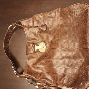 Talbot's Croc Embossed Brown Leather Bag Vintage NWOT
